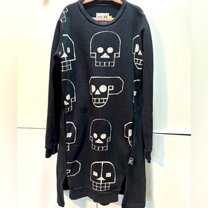 NUNUNU halloween sweatshirt dress SKULL masks black 6-7